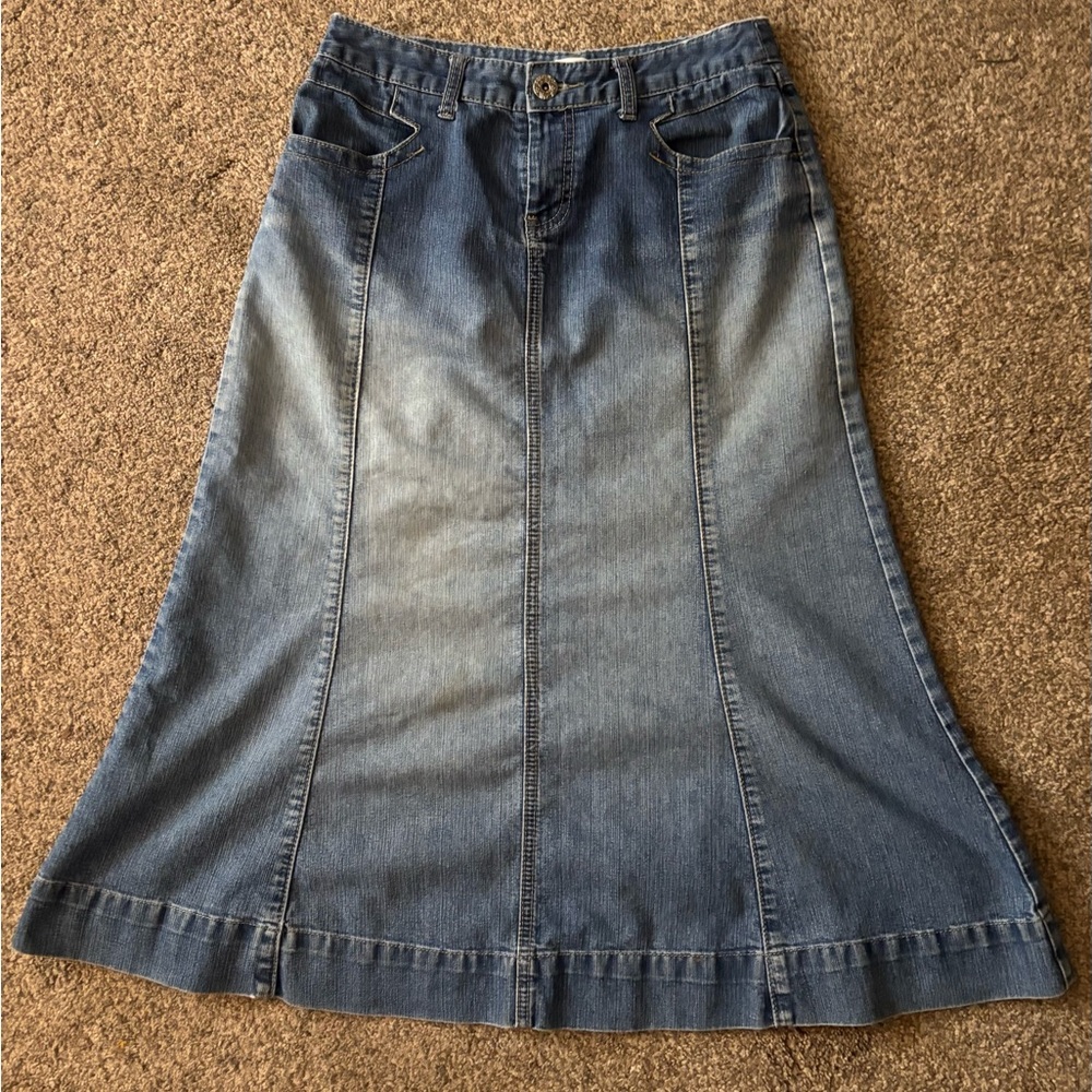 Christopher & Banks Denim A-Line Skirt